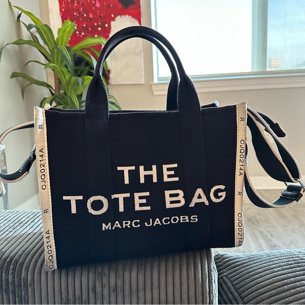 Marc Jacobs Jacquard Medium Tote Bag - Black and Cream